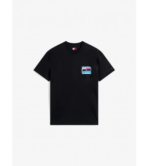 Camiseta Tommy Reg Dna Flag Play Negro