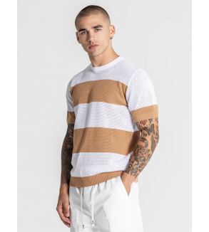 Camiseta Gk Striped Knit Marrón